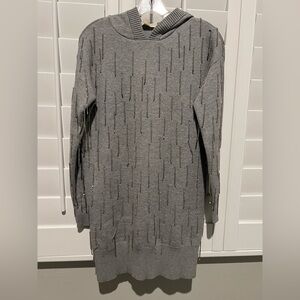 Michael Kors Gray Hooded Sweater with dangling jewels for fun accent